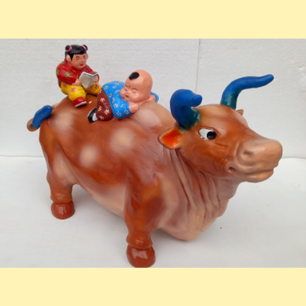 杨俊广 孺子牛 当代 泥咕咕 传统美术 泥塑 完整